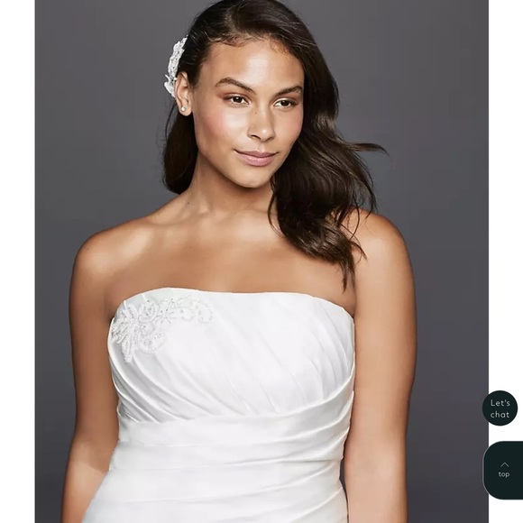 David’s Bridal NWT Soft White Strapless Wedding Gown Women’s Size 26 W Plus - Picture 3 of 15